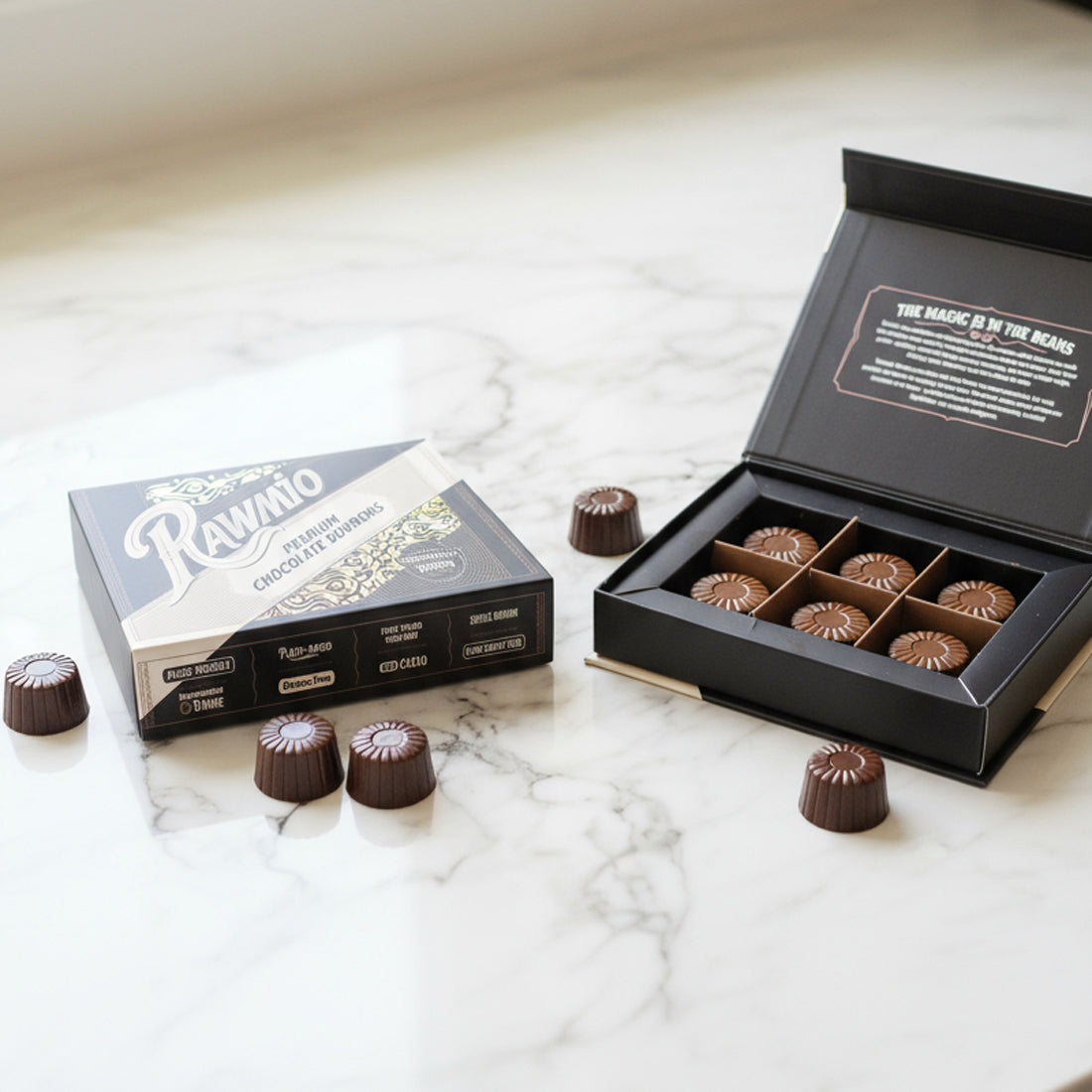 Rawmio 70% Dark Chocolate Bonbons, 6ea