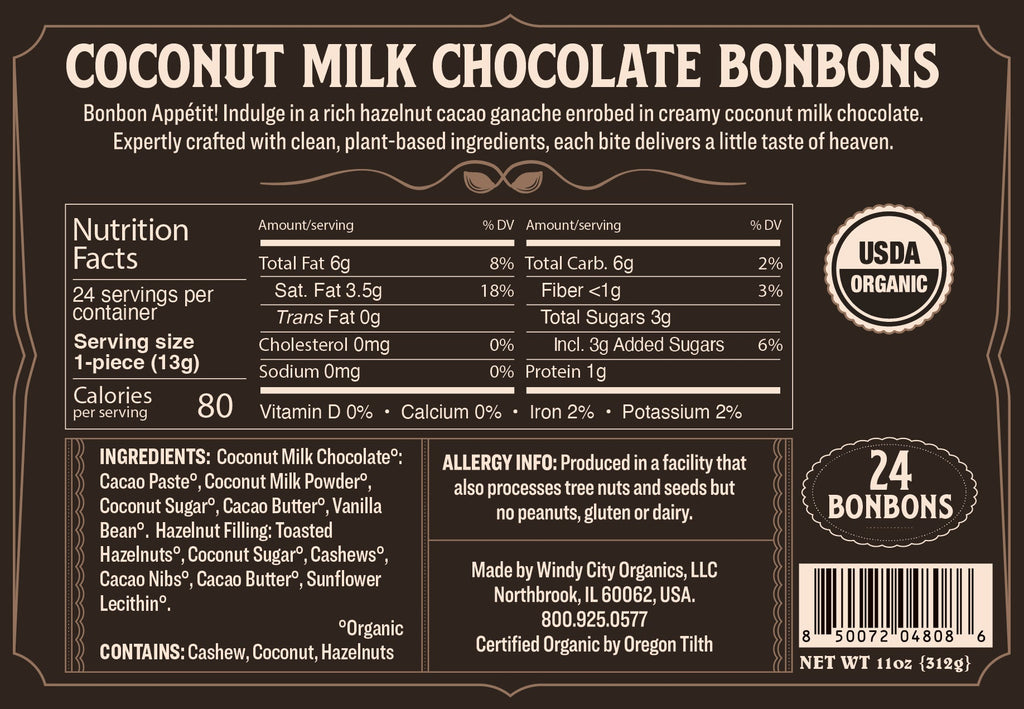Rawmio Coconut Milk Chocolate Bonbons, 24ea