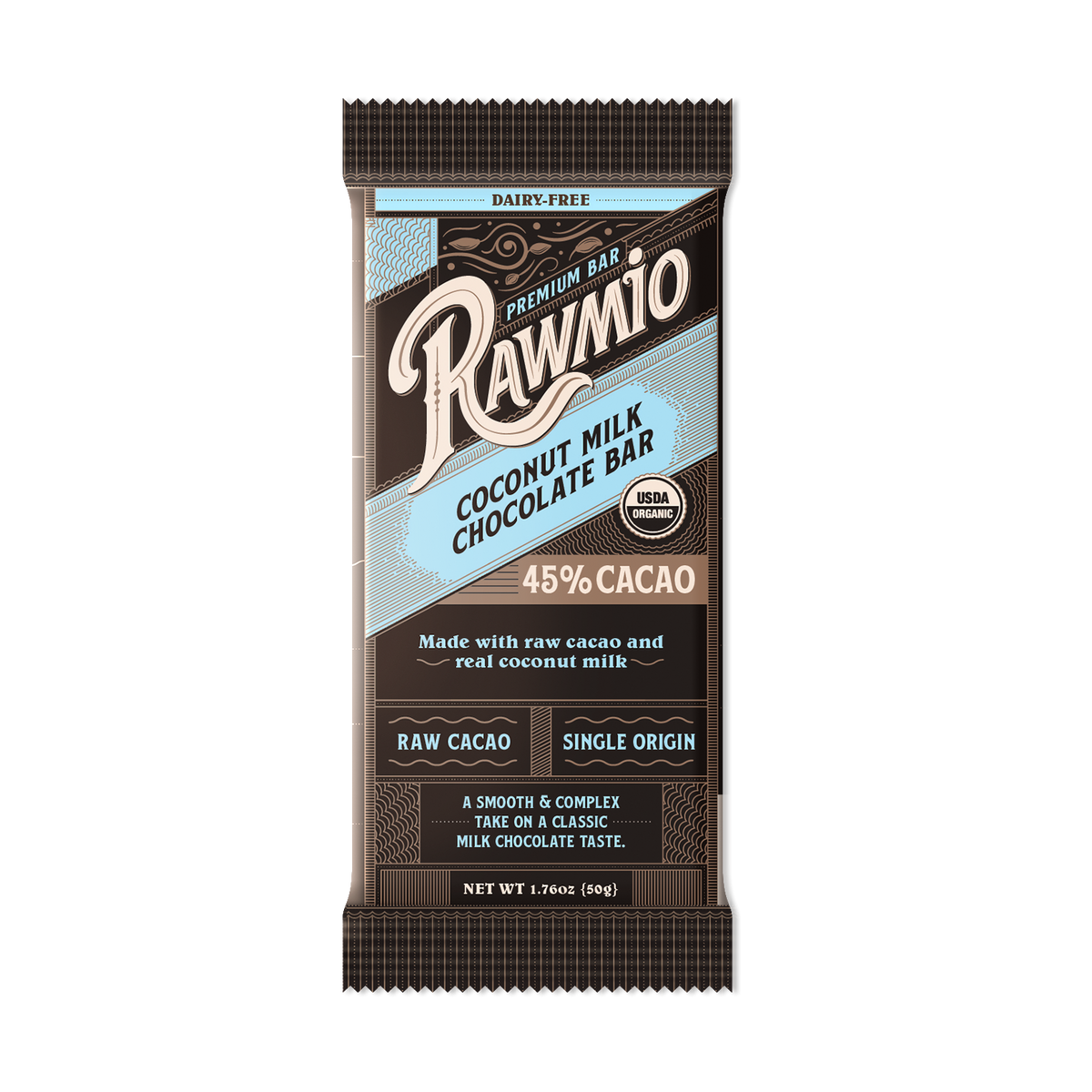 Premium Coconut Milk Chocolate Bar - 45% Cacao